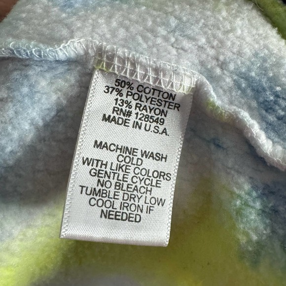 Aviator Nation Tie Dye Zip Hoodie Neon Yellow Blue Cotton Women's Small - Picture 9 of 9